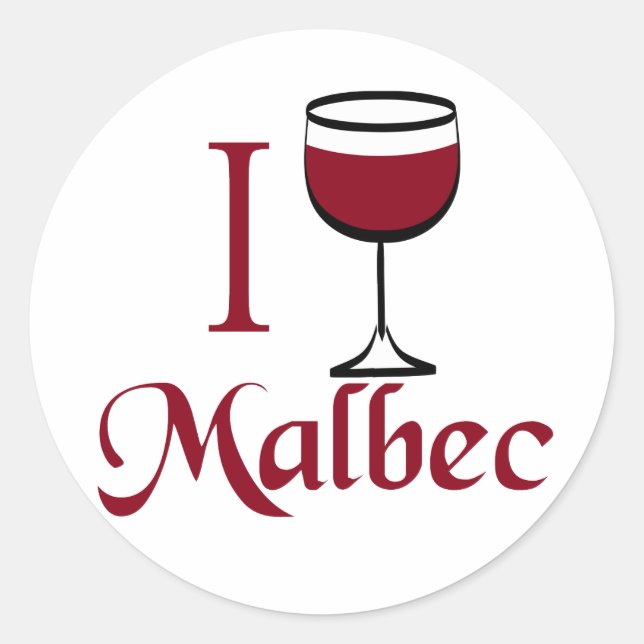 Pegatina Redonda Regalos de Malbec Wine Lover (Anverso)