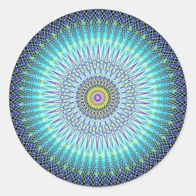 Pegatina Redonda Regalos de Mandala espiritual (Anverso)