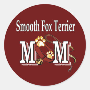 Pegatina Redonda Regalos de MOM Smooth Fox Terrier