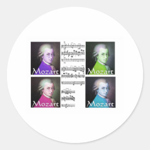 Pegatina Redonda Regalos de Mozart Lovers