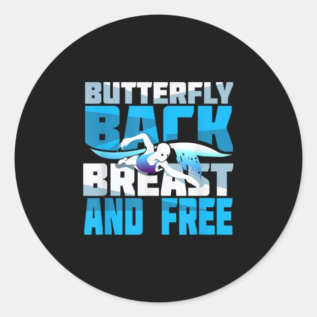 Pegatina Redonda Regalos De Natación Para Los Nadadores (Anverso)