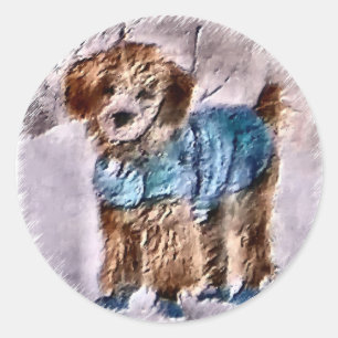 Pegatina Redonda Regalos de Navidades de carne