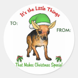 Pegatina Redonda Regalos de Navidades de Chihuahua