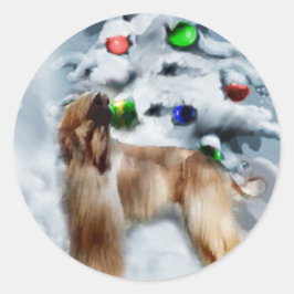 Pegatina Redonda Regalos de Navidades de hebillas afganas