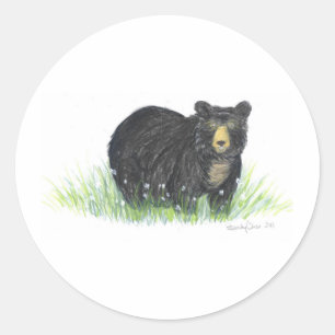 Pegatina Redonda regalos de oso negro