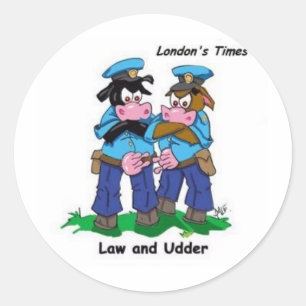 Pegatina Redonda Regalos de Personalizados de vacas divertidas, col