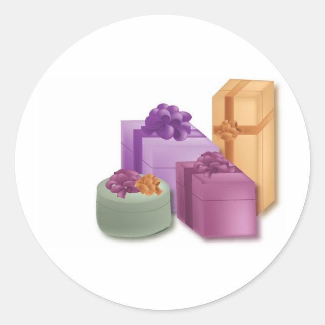 Pegatina Redonda Regalos de recepción (Anverso)