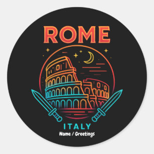 Pegatina Redonda Regalos de recuerdo geniales del Coliseo de Roma I