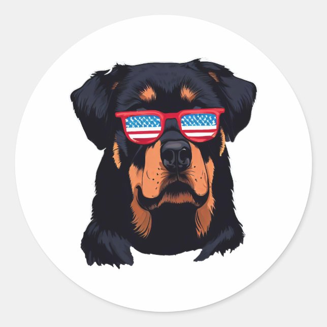 Pegatina Redonda Regalos de Rottweiler Lovers (Anverso)