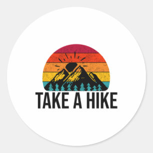 Pegatina Redonda Regalos de senderismo y camping - Take A Hike Outd