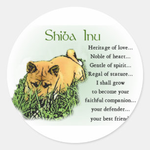 Pegatina Redonda Regalos de Shiba Inu