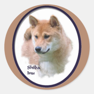 Pegatina Redonda Regalos de Shiba Inu