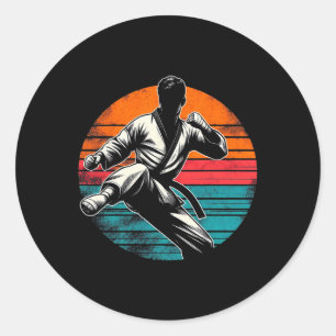 Pegatina Redonda Regalos De Tees Marciales Coreanos De Taekwondo Pa