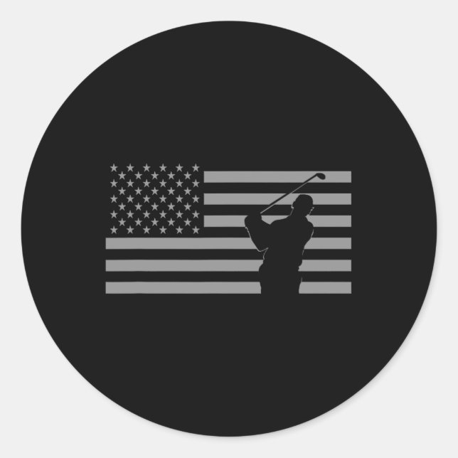 Pegatina Redonda Regalos De Tela De Golf Para Fútbol Americano (Anverso)