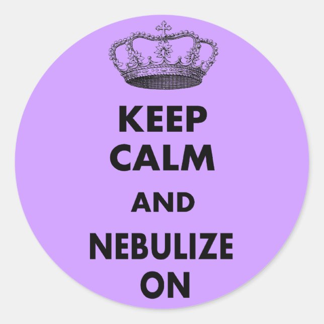 Pegatina Redonda Regalos de Terapia Respiratoria "Mantengan la calm (Anverso)