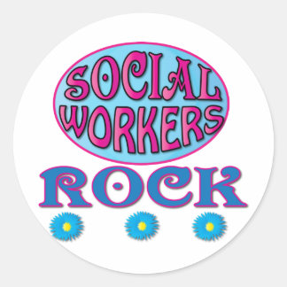Pegatina Redonda Regalos de trabajadores sociales