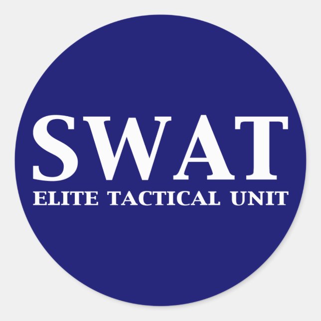 Pegatina Redonda Regalos de unidad táctica de élite SWAT (Anverso)