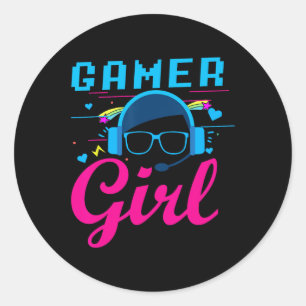 Pegatina Redonda Regalos De Videojuegos De Camisas chicas Para Muje