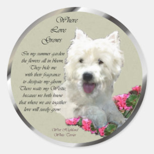 Pegatina Redonda Regalos de West Highland White Terrier