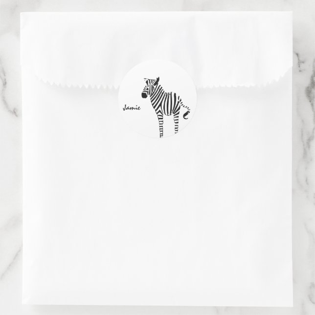 Pegatina Redonda Regalos de Zebra Lovers (Bolso)