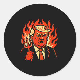 Pegatina Redonda Regalos del Anticristo Trump