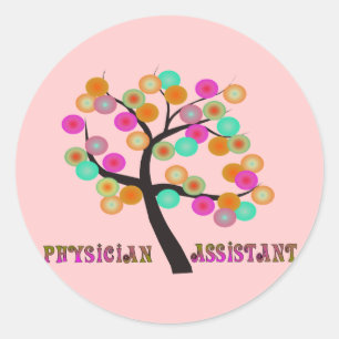 Pegatina Redonda Regalos del ayudante del médico