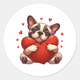 Pegatina Redonda Regalos del Día de San Valentín para Pitbull