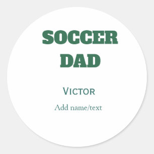 PEGATINA REDONDA REGALOS DEL DÍA DEL PADRE DE FÚTBOL PAPÁ FÚTBOL VE