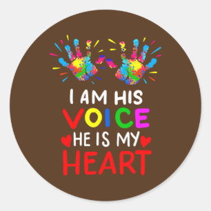 Pegatina Redonda Regalos del Mes de Concienciación sobre Autismo A