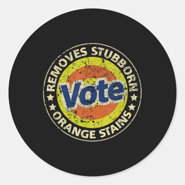 Pegatina Redonda Regalos divertidos anti-trump de detergente de vot (Anverso)