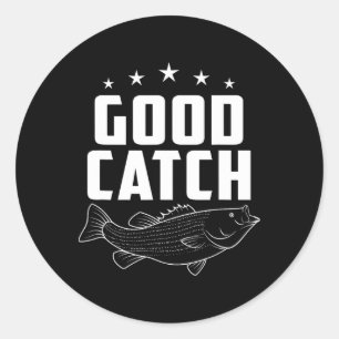 Pegatina Redonda Regalos divertidos de pesca Buena captura