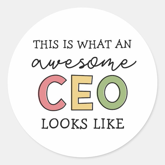 Pegatina Redonda Regalos divertidos para el CEO | Impresionante Dir (Anverso)