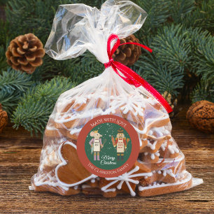 Pegatina Redonda Regalos familiares de productos horneados festivos
