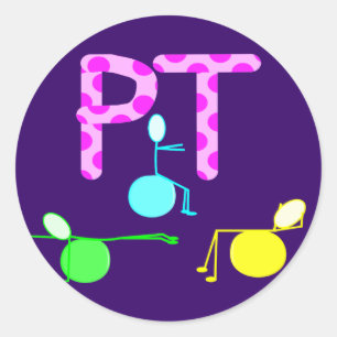 Pegatina Redonda Regalos físicos de Therpist con los gráficos
