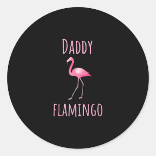 Pegatina Redonda Regalos Flamingo Papi Flamingo Ave Rosa