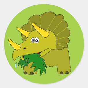 Pegatina Redonda Regalos frescos del Triceratops de los niños