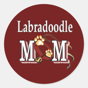 Pegatina Redonda Regalos Labradoodle MOM