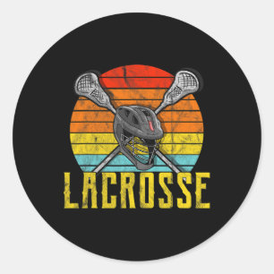 Pegatina Redonda Regalos Lacrosse Para Niños Palos Hombres Lax Lacr