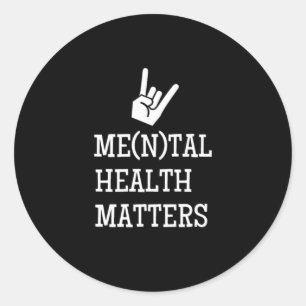 Pegatina Redonda Regalos Metalizado de presupuesto de salud mental