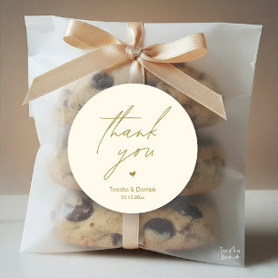 Pegatina Redonda Regalos Modernos de Agradecimiento de Boda Minimal