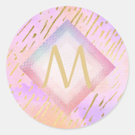 Pegatina Redonda Regalos monográficos para Chicas que aman el oro r