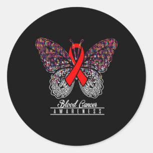 Pegatina Redonda Regalos para amantes de la mariposa de conciencia