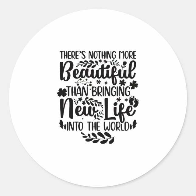 Pegatina Redonda Regalos para comadronas | Partera Maternidad Nacim (Anverso)