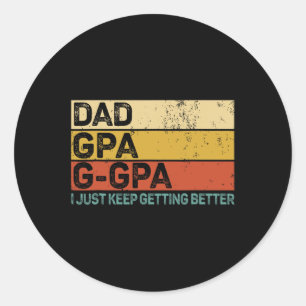 Pegatina Redonda Regalos Para El Abuelo De Los Abuelos Papá Gpa G-g