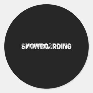 Pegatina Redonda Regalos Para Hombres Snowboarder Mujeres Jóvenes R
