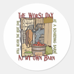 Pegatina Redonda Regalos para los amantes de los caballos