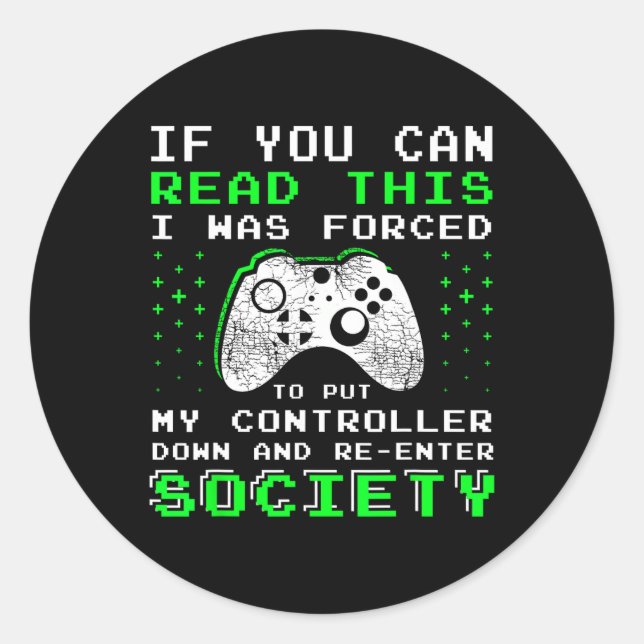 Pegatina Redonda Regalos Para Niños Adolescentes - Si Puedes Leer E (Anverso)