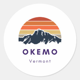 Pegatina Redonda Regalos para Okemo Vermont Esquí Snowboard Senderi