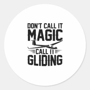 Pegatina Redonda Regalos para pilotos de planeador