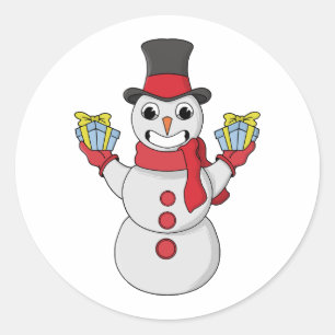 Pegatina Redonda Regalos para ti de Snowman